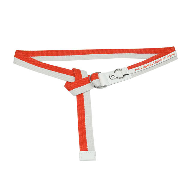 Korean fashion youth double D-ring canvas belt