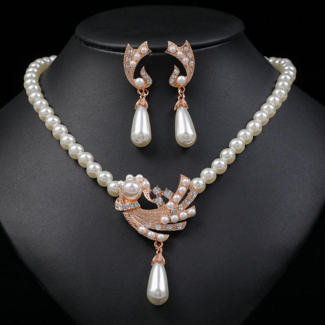 Hot sale easy match faux pearl jewelry set
