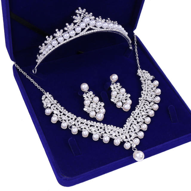 3pcs diamond crown jewerly set
