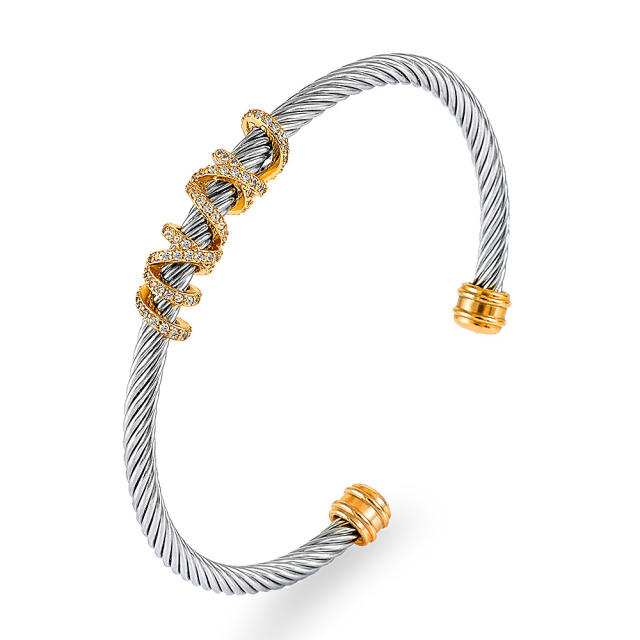 Occident fashion hot sale stainless steel wire bangle