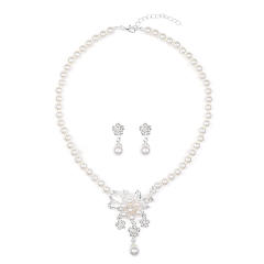 Korean fashion easy match faux pearl necklace set