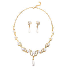 Occident fashion easy match elegant faux pearl jewelry set