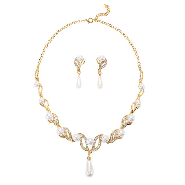 Occident fashion easy match elegant faux pearl jewelry set