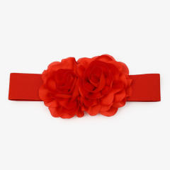 Fashionable fabric flower elastic corset belt for women