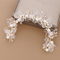 Occident fashion elegant fabirc flower white hair piece bracelet