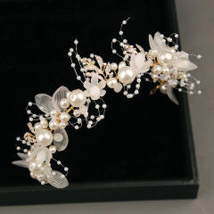 Occident fashion elegant fabirc flower white hair piece bracelet