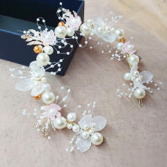 Occident fashion elegant fabirc flower white hair piece bracelet