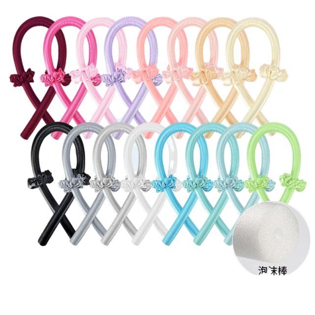 Amazon hot sale plain color stain hair roller heatless curl headband