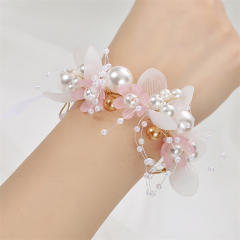 Occident fashion elegant fabirc flower white hair piece bracelet