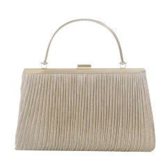 New arrival fold material gliter evening bag with handle