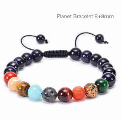 Occident fashion colorful natural stone bead braid bracelet