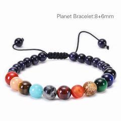 Occident fashion colorful natural stone bead braid bracelet