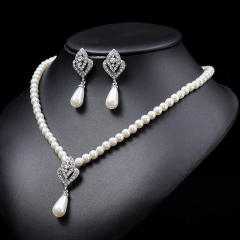 Occident fashion elegant pearl necklace set