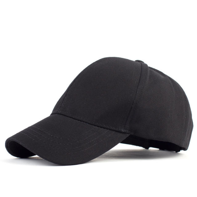 Cotton material plain color summer ponytail baseball cap