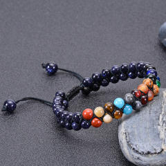 Occident fashion colorful natural stone bead braid bracelet