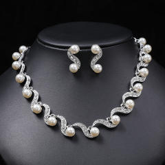 Occident fashion pearl choker necklace set