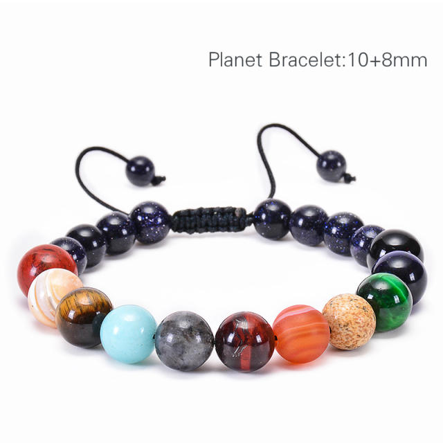 Occident fashion colorful natural stone bead braid bracelet