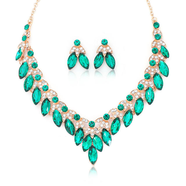 Occident fashion glass crystal statement jewelry set