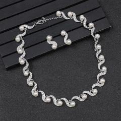 Occident fashion pearl choker necklace set