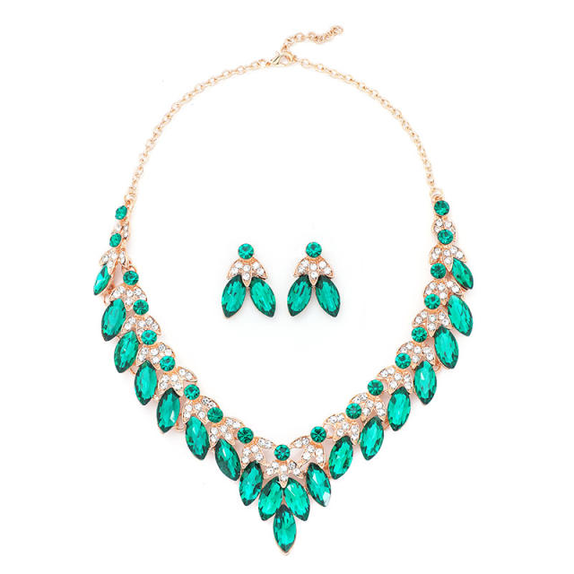 Occident fashion glass crystal statement jewelry set