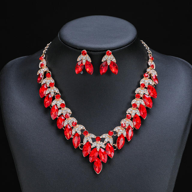 Occident fashion glass crystal statement jewelry set
