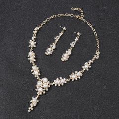 Occident fashion rhinestone pearl jewelry set