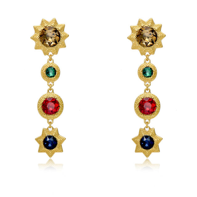 Vintage gold plated flower earrings