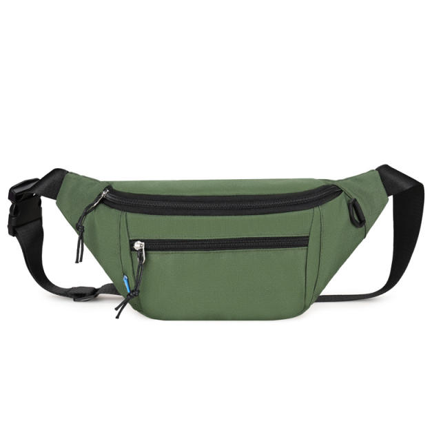 Casual plain color large capacity funny bag waist bag