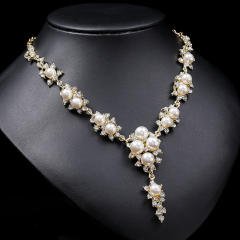 Occident fashion rhinestone pearl jewelry set