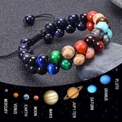 Occident fashion colorful natural stone bead braid bracelet