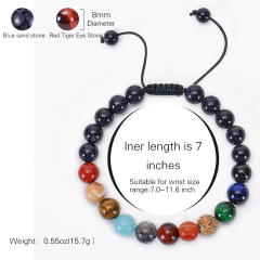 Occident fashion colorful natural stone bead braid bracelet
