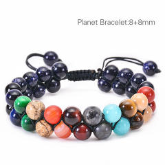 Occident fashion colorful natural stone bead braid bracelet