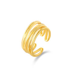 Irregular shape real gold plated alloy rings