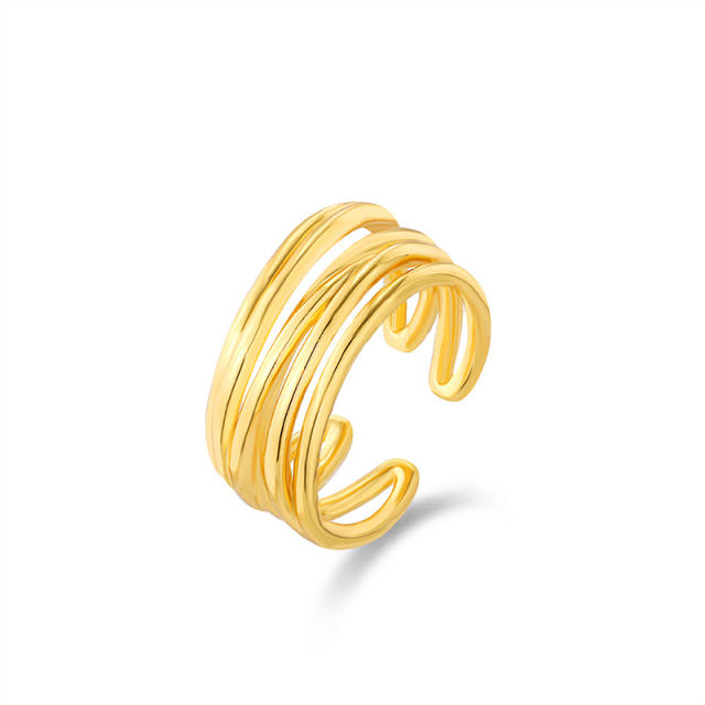 Irregular shape real gold plated alloy rings