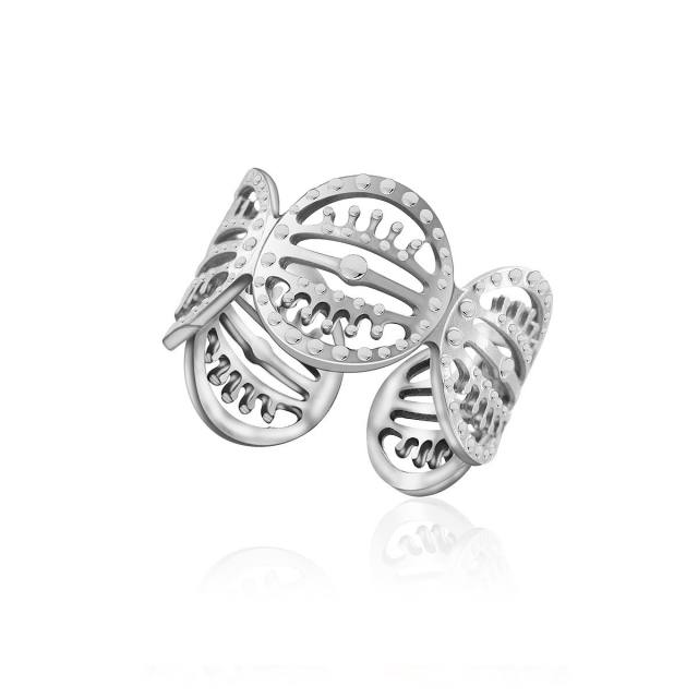 Color enamel evil eye series stainless steel rings