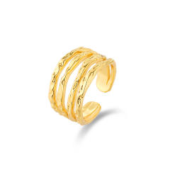 Irregular shape real gold plated alloy rings