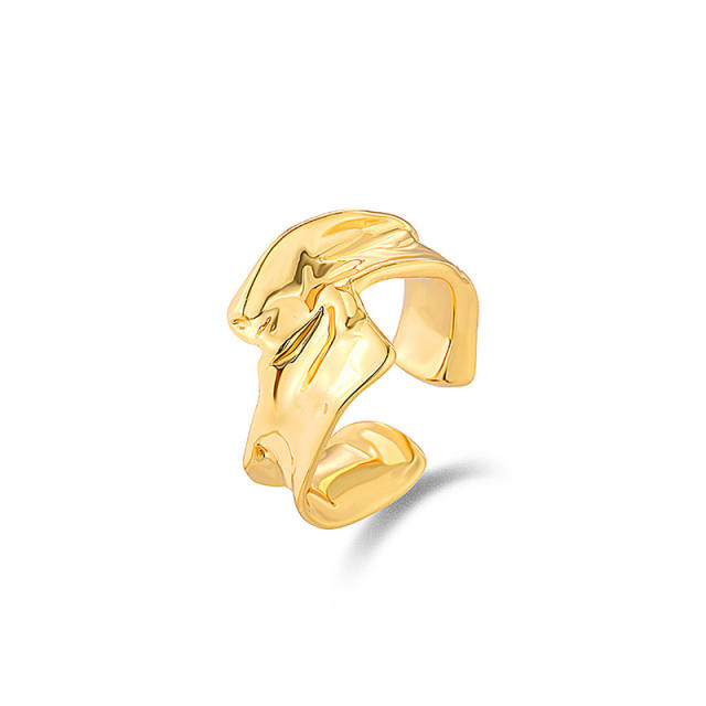 Irregular shape real gold plated alloy rings