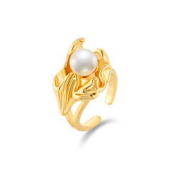 Irregular shape real gold plated alloy rings
