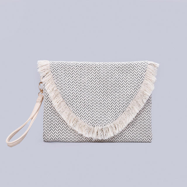 Summer design short tassel women clutch