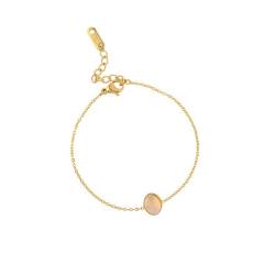 Natural stone series dainty stainless steel bracelet