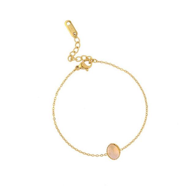 Natural stone series dainty stainless steel bracelet