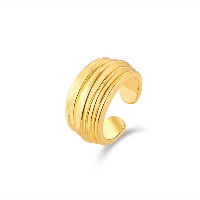 Irregular shape real gold plated alloy rings