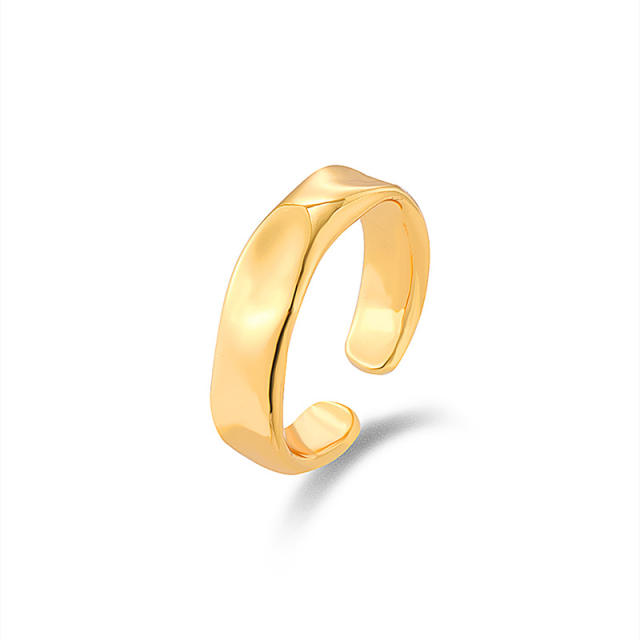 Irregular shape real gold plated alloy rings