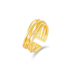 Irregular shape real gold plated alloy rings