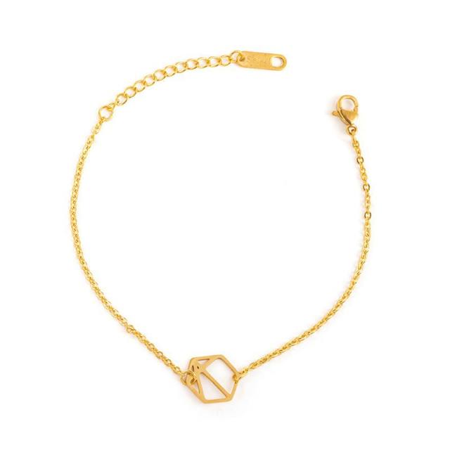 Natural stone series dainty stainless steel bracelet