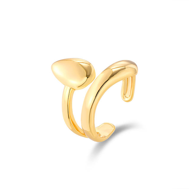 Irregular shape real gold plated alloy rings