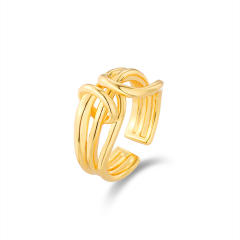 Irregular shape real gold plated alloy rings