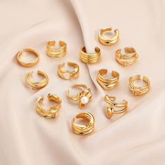 Irregular shape real gold plated alloy rings
