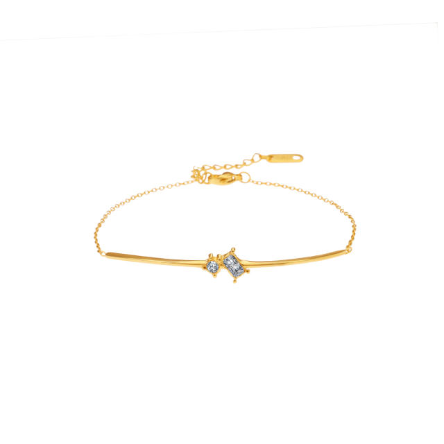 Natural stone series dainty stainless steel bracelet