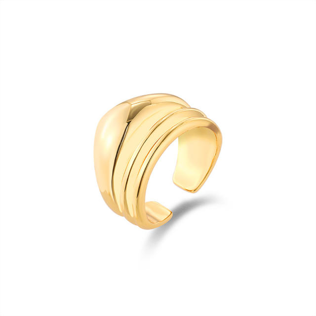 Irregular shape real gold plated alloy rings